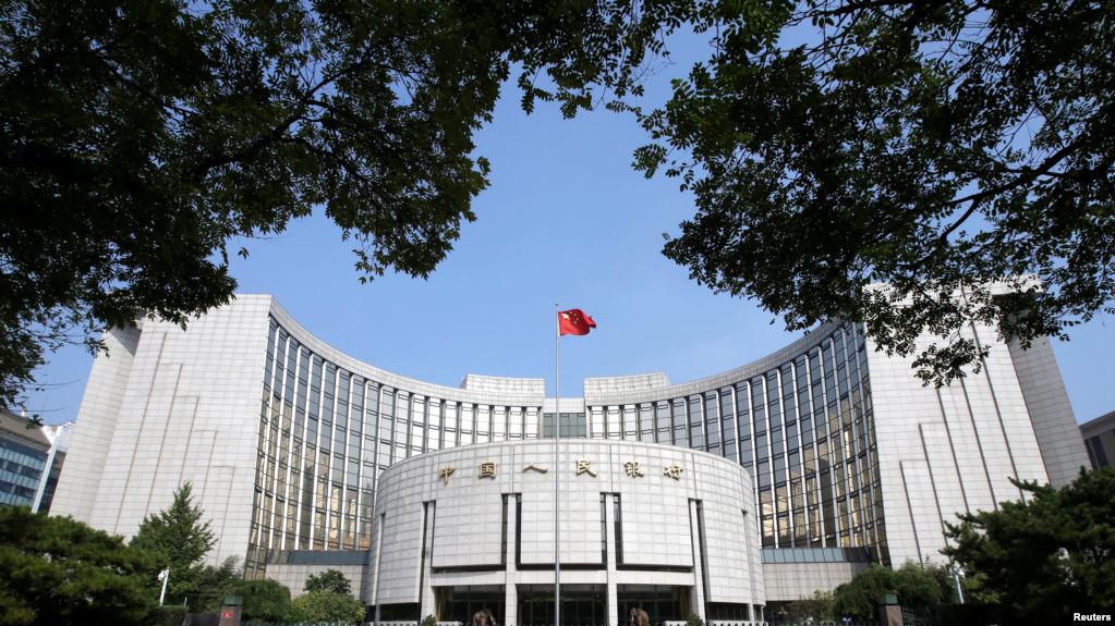 北京的中國人民銀行總部大樓（2018年9月28日資料照）。