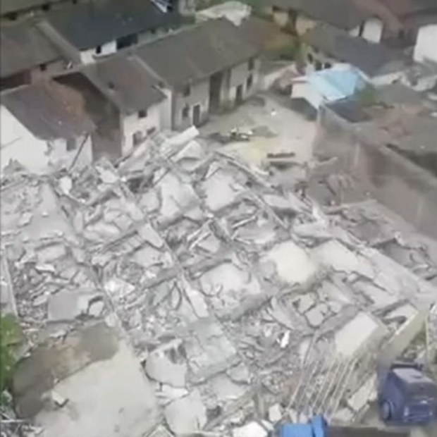 湖南汝城民居垮塌 整幢樓“夷為平地” 已釀5死7傷