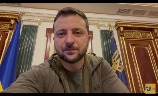 返回烏克蘭後，澤連斯基在其辦公室發了段視頻 圖自烏媒