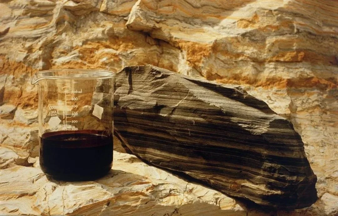 ▲頁岩油是從一種頁岩中提煉出來的